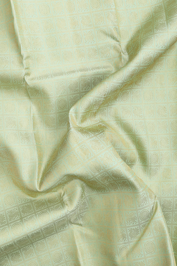 Kanchipuram Silk Saree In Pastel Green With Brocade Design