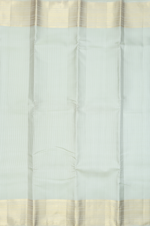 Kanchipuram Silk Saree In Pastel Green With Checks Design