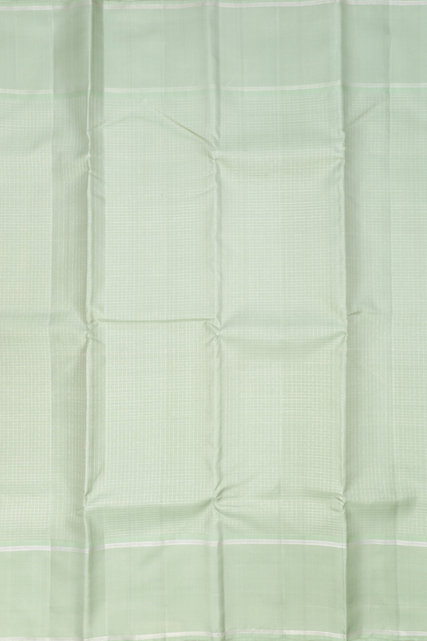 Kanchipuram Silk Saree In Pastel Green With Checks Design