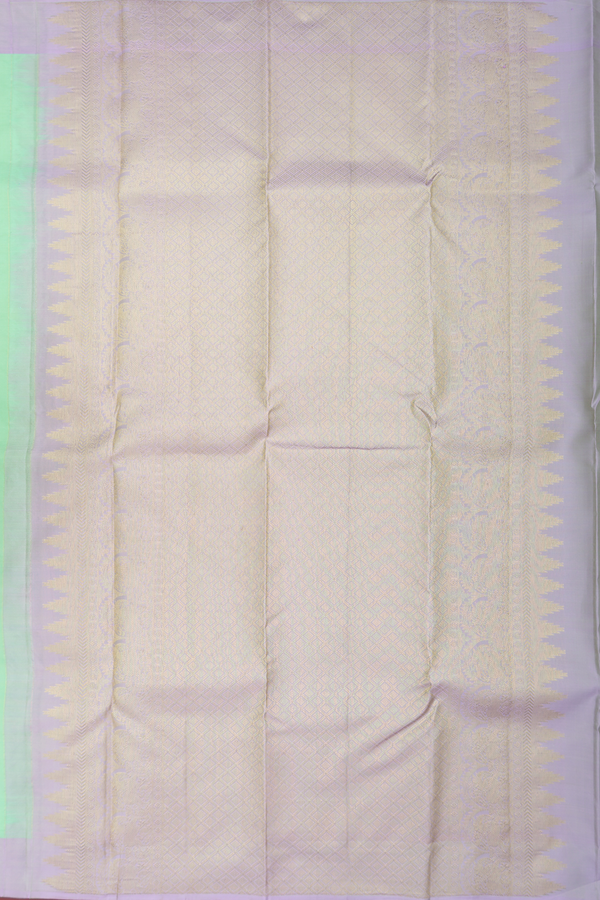 Kanchipuram Silk Saree In Pastel Green With Jacquard Design