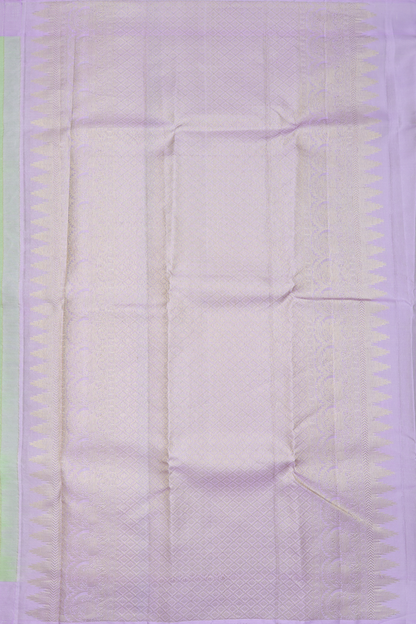 Kanchipuram Silk Saree In Pastel Green With Jacquard Pattern