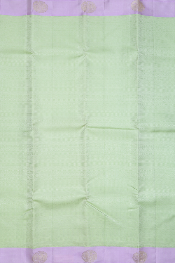 Kanchipuram Silk Saree In Pastel Green With Jacquard Pattern