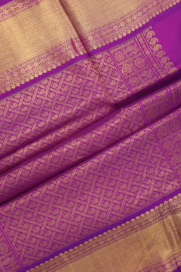 Kanchipuram Silk Saree In Pastel Green With Printed Design