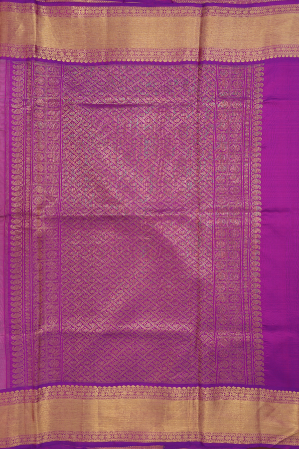 Kanchipuram Silk Saree In Pastel Green With Printed Design
