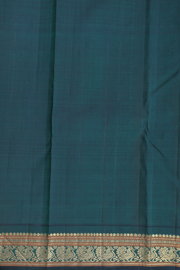 Kanchipuram Silk Saree In Pastel Green With Threadwork Buttis