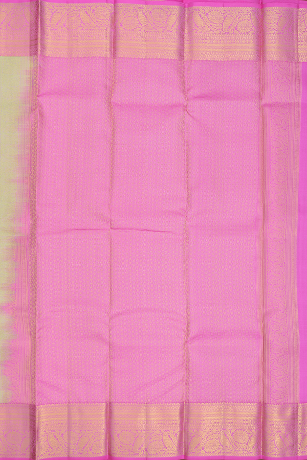 Kanchipuram Silk Saree In Pastel Green With Zari Buttas