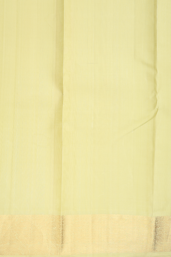 Kanchipuram Silk Saree In Pastel Green With Zari Buttas