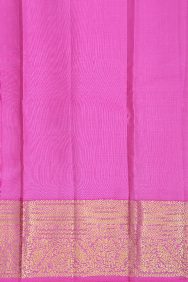 Kanchipuram Silk Saree In Pastel Green With Zari Buttas