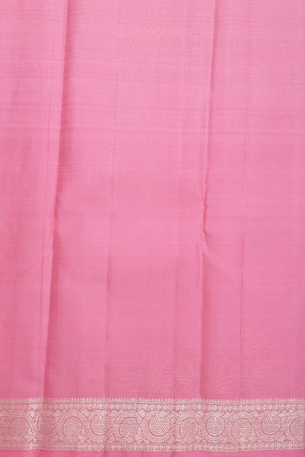 Kanchipuram Silk Saree In Pastel Khaki With Paisley Buttas