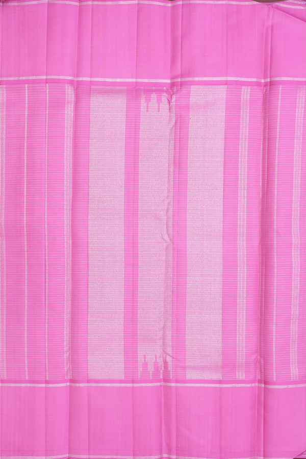 Kanchipuram Silk Saree In Pastel Pink With Checks Design