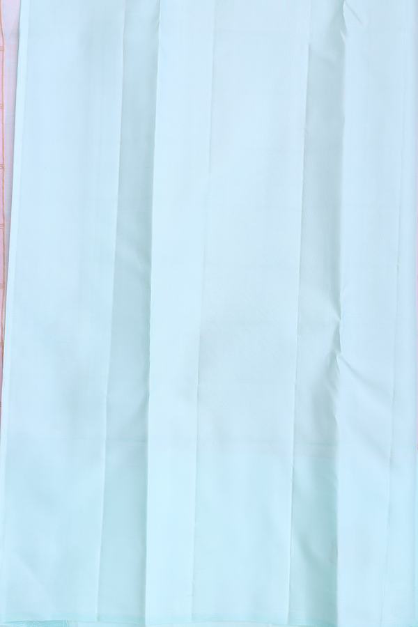 Kanchipuram Silk Saree In Pastel Pink With Checks Design