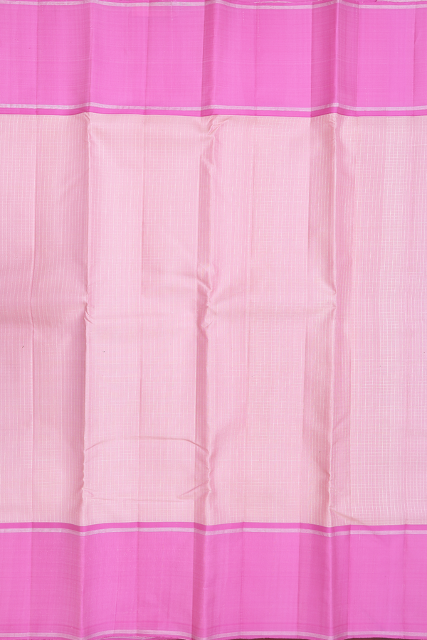 Kanchipuram Silk Saree In Pastel Pink With Checks Design