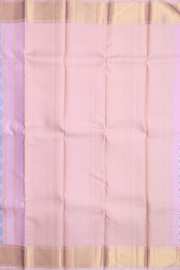 Kanchipuram Silk Saree In Pastel Pink With Jacquard Pattern