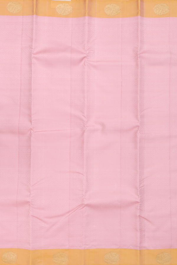 Kanchipuram Silk Saree In Pastel Pink With Jacquard Pattern