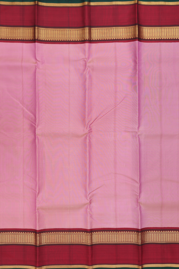 Kanchipuram Silk Saree In Pastel Pink With Korvai Border