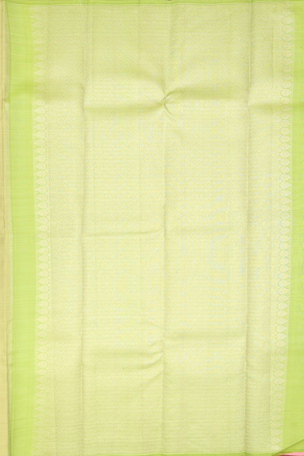 Kanchipuram Silk Saree In Pastel Pink With Stripes Design