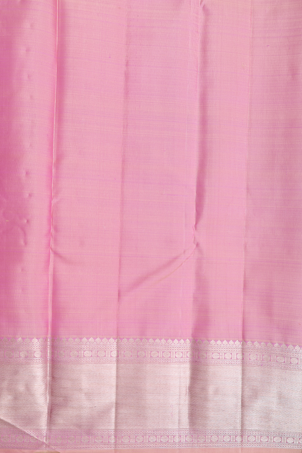 Kanchipuram Silk Saree In Pastel Pink With Zari Motifs