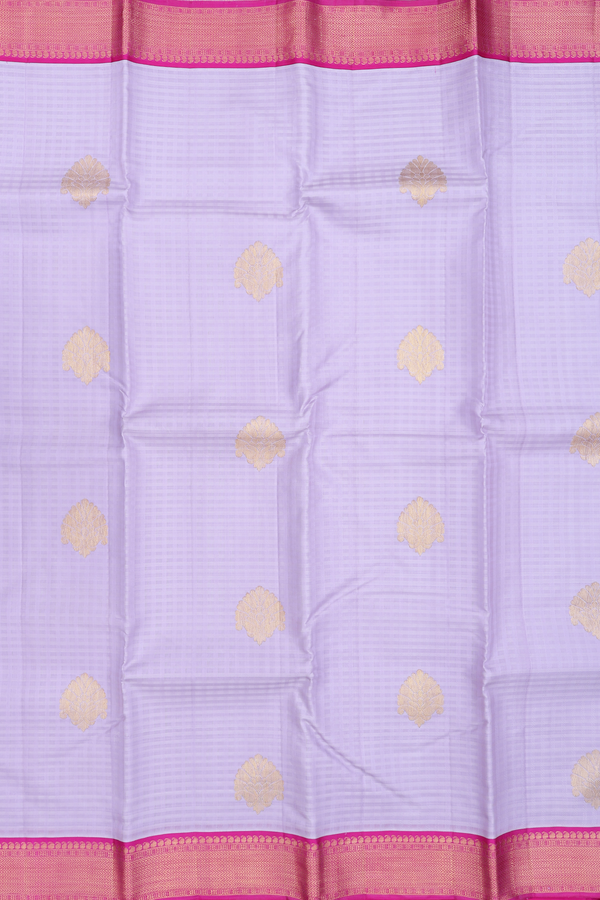 Kanchipuram Silk Saree In Pastel Purple With Checks Design