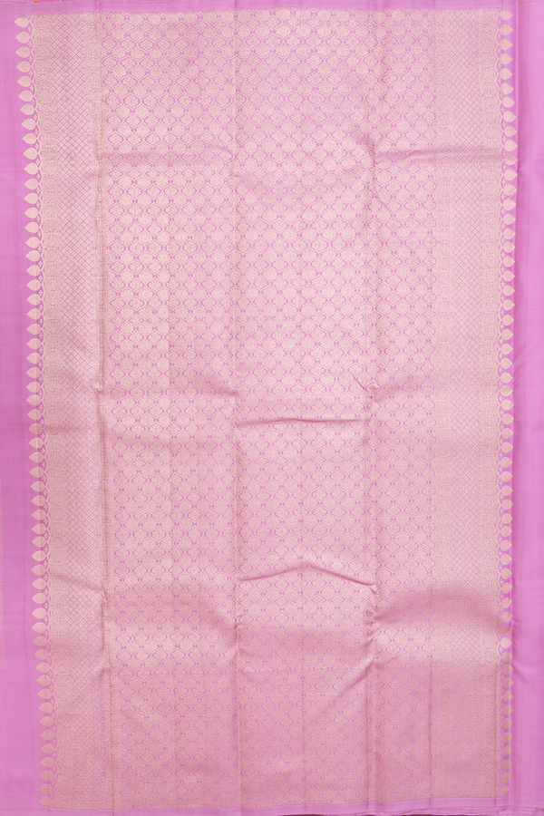 Kanchipuram Silk Saree In Lilac Pink With Stripes