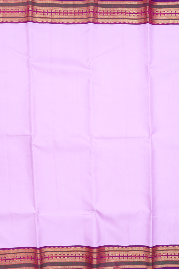 Kanchipuram Silk Saree In Pastel Purple With Zari Border