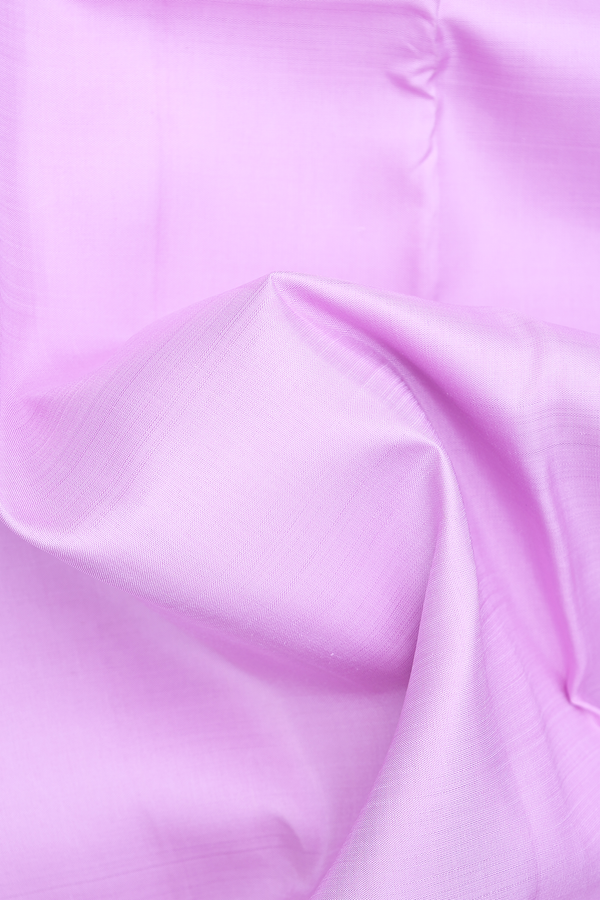 Kanchipuram Silk Saree In Pastel Purple With Zari Border
