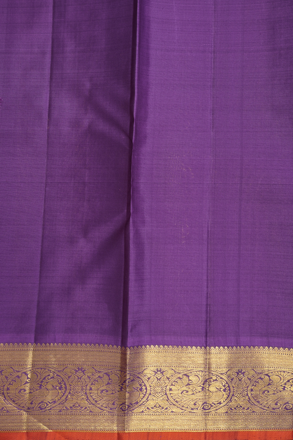 Kanchipuram Silk Saree In Peach Pink With Peacock Buttas