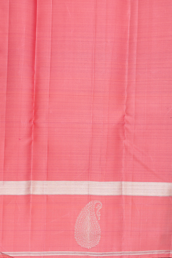 Kanchipuram Silk Saree In Peach With Brocade Design
