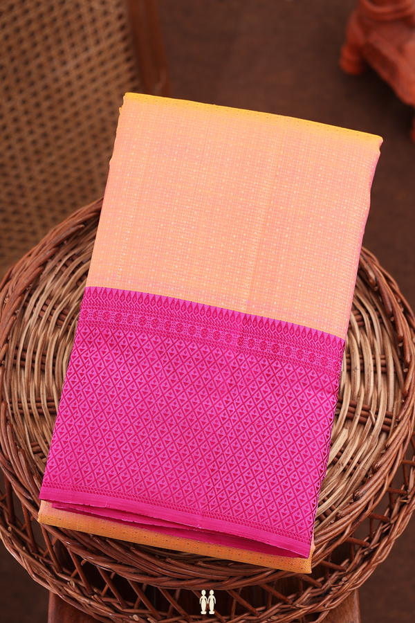 Kanchipuram Silk Saree In Dual Tone With Checks Design