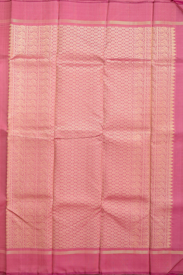 Kanchipuram Silk Saree In Peach With Jacquard Pattern