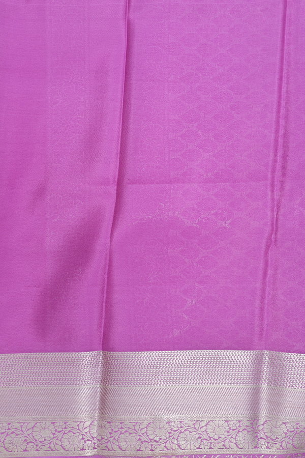 Mysore Silk Saree In Peach With Zari Buttis