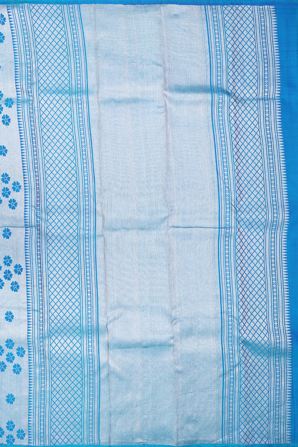 Kanchipuram Silk Saree In Peacock Blue With Brocade Design