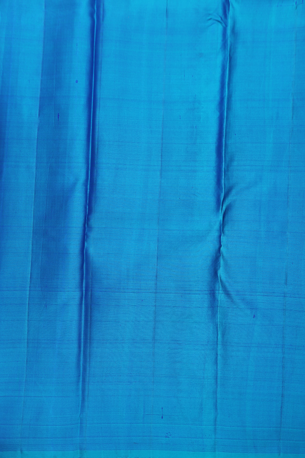 Kanchipuram Silk Saree In Peacock Blue With Brocade Design