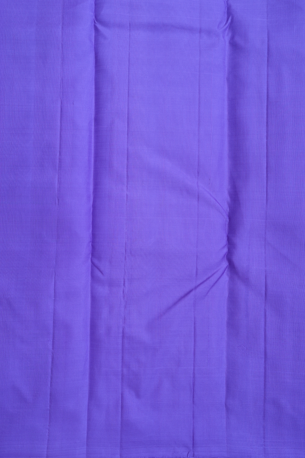 Kanchipuram Silk Saree In Peacock Blue With Floral Motifs