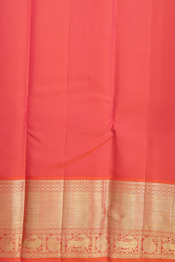 Kanchipuram Silk Saree In Peacock Blue With Paisley Buttas