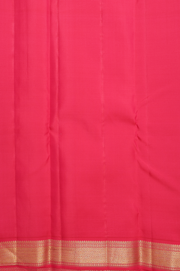 Kanchipuram Silk Saree In Peacock Blue With Zari Buttas