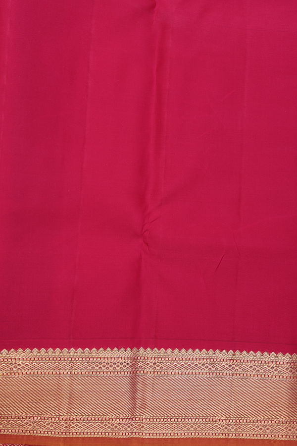 Kanchipuram Silk Saree In Peacock Blue With Zari Motifs