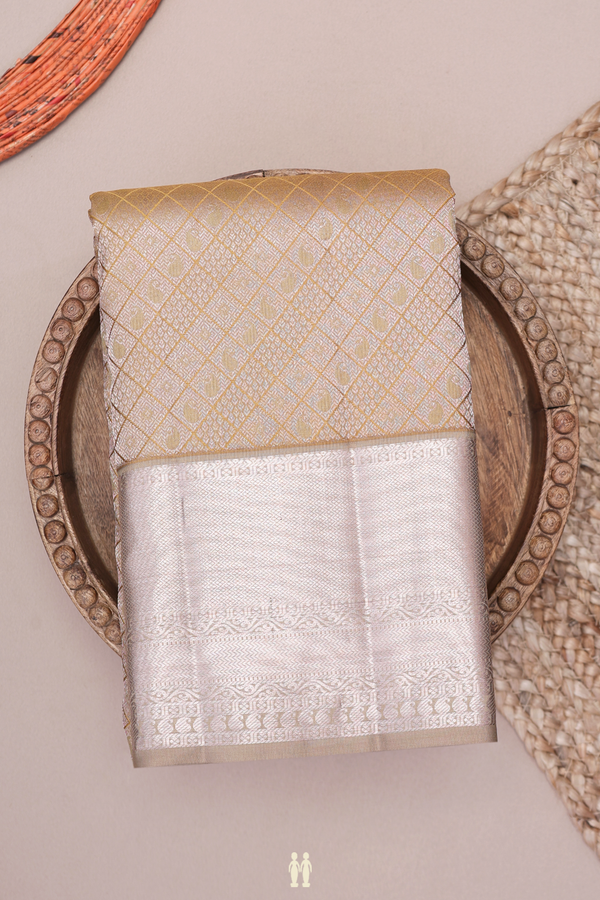 Kanchipuram Silk Saree In Peanut Brown With Brocade Design
