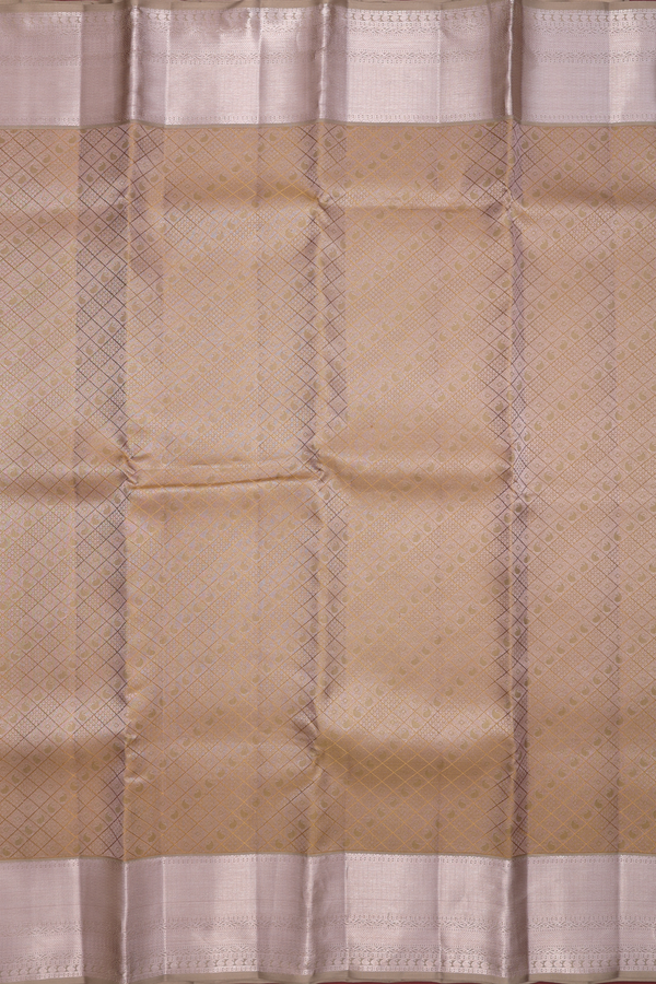 Kanchipuram Silk Saree In Peanut Brown With Brocade Design