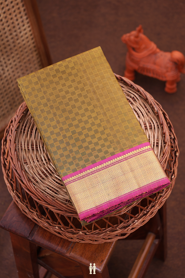 Kanchipuram Silk Saree In Peanut Brown With  Paai Madippu Kattai