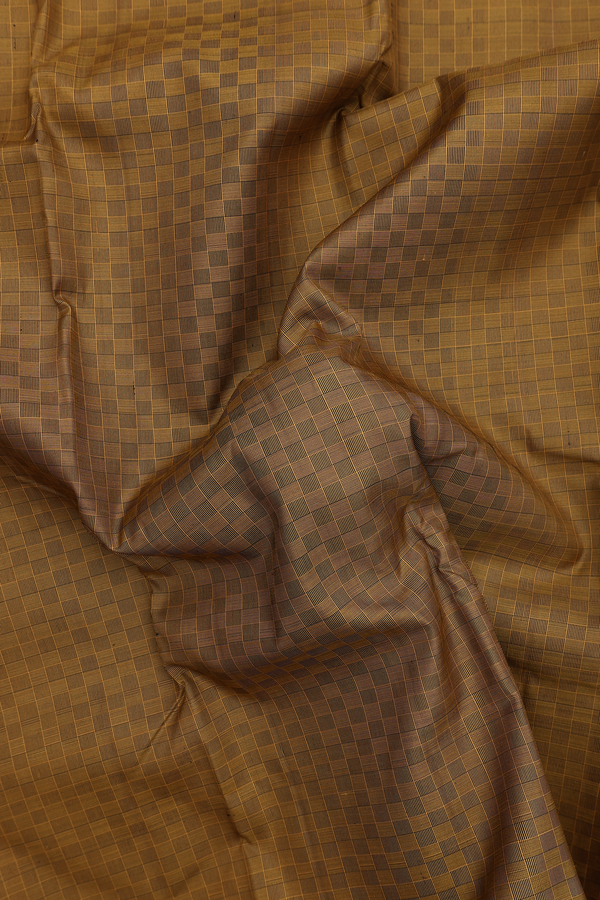 Kanchipuram Silk Saree In Peanut Brown With  Paai Madippu Kattai