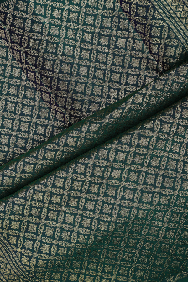 Kanchipuram Silk Saree In Peanut Brown With Stripes Design