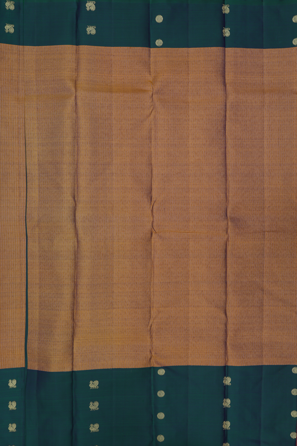 Kanchipuram Silk Saree In Peanut Brown With Stripes Design