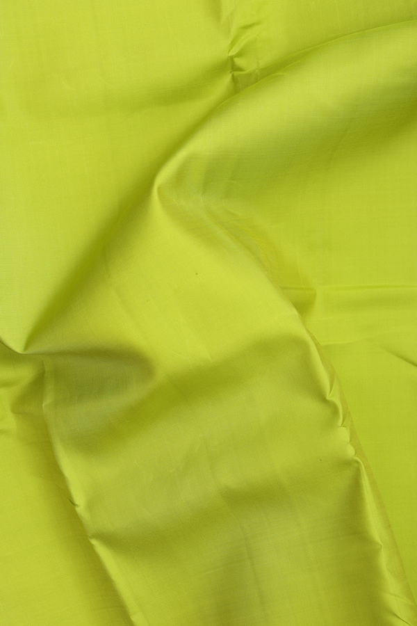 Kanchipuram Silk Saree In Pear Green With Contrast Border