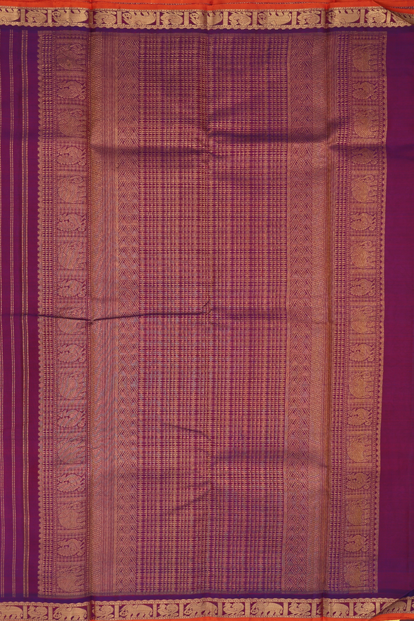 Kanchipuram Silk Saree In Pear Green With Elephant Buttas