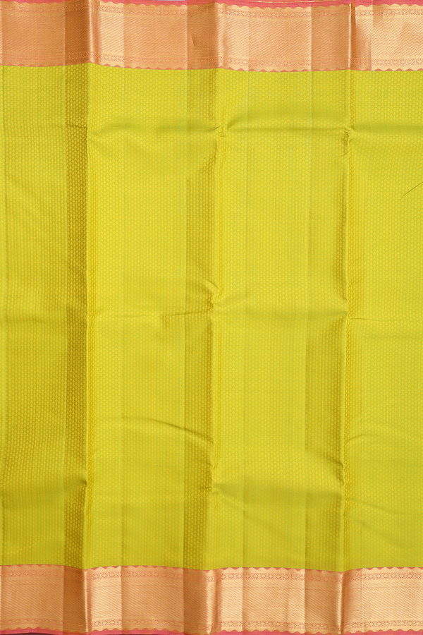 Kanchipuram Silk Saree In Pear Green With Jacquard Pattern