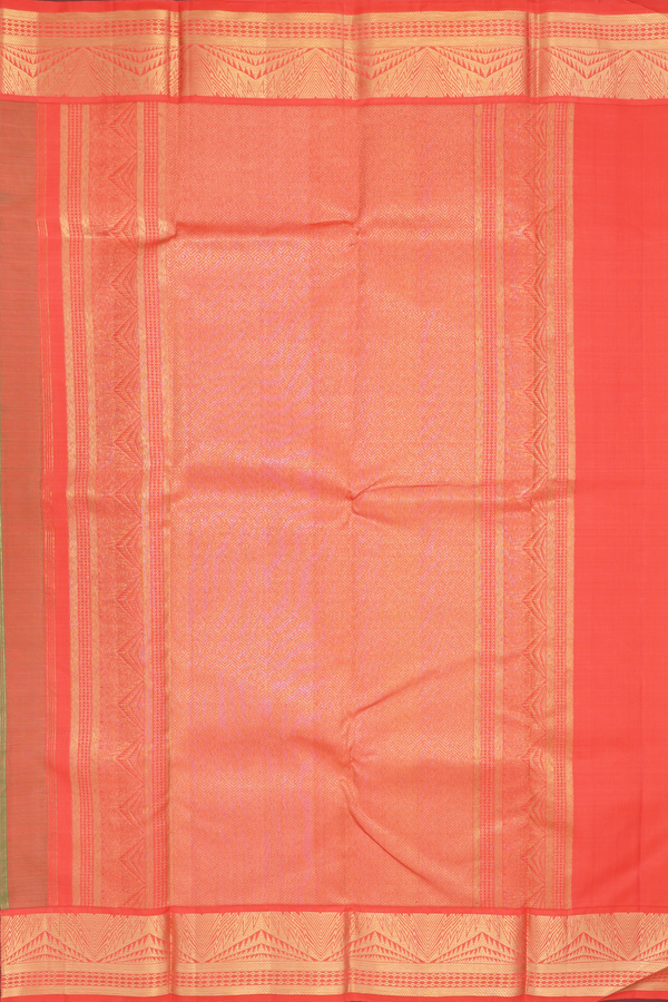 Kanchipuram Silk Saree In Pear Green With Peacock Zari Motif