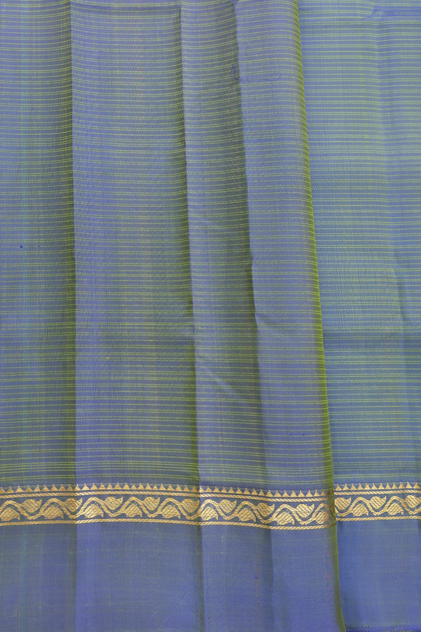 Kanchipuram Silk Saree In Pear Green With Stripes Design