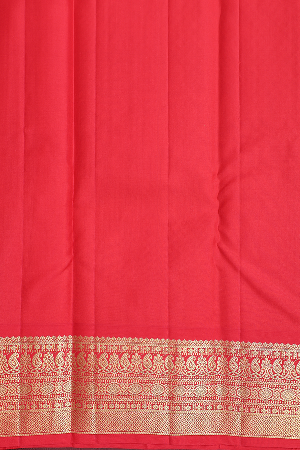 Kanchipuram Silk Saree In Pear Green With Stripes Design