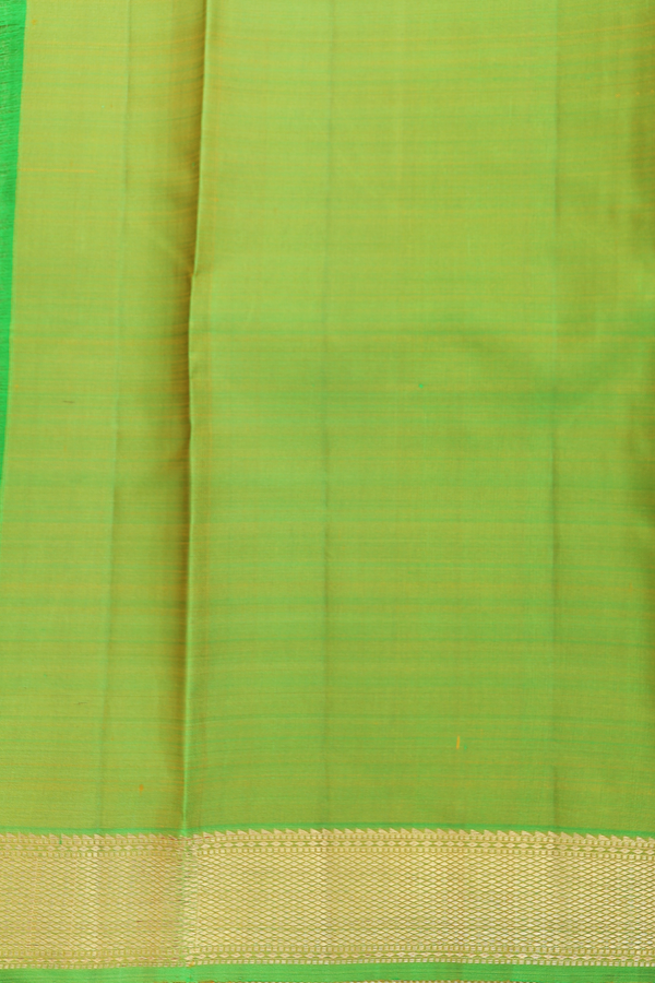Kanchipuram Silk Saree In Pear Green With Zari Buttas