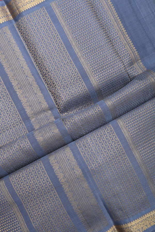 Kanchipuram Silk Saree In Pear Green With Zari Buttas